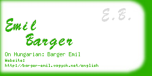 emil barger business card